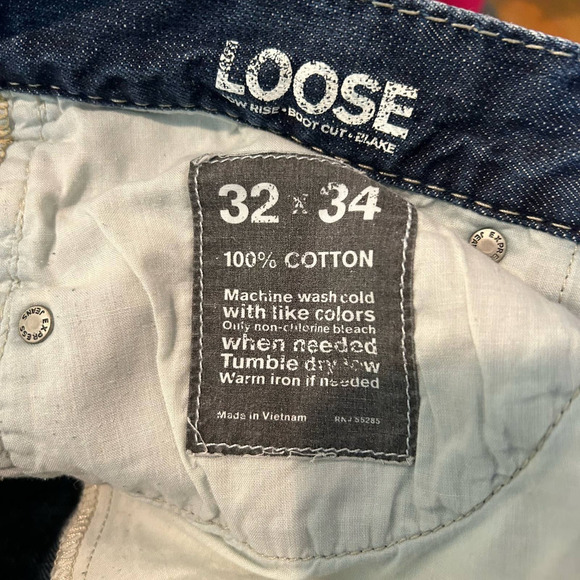Express‎ Jeans Mens 32x34 (Actual 32x31) Blue Loose Low Rise Bootcut Blake Jeans - Picture 3 of 9